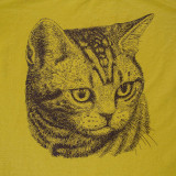 T-shirt z nadrukiem Kot m.535 musztarda wiskoza TM Jarosław T-shirt z nadrukiem Kot m.535 musztarda wiskoza TM Jarosław